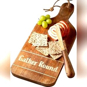 Wooden Cutting Board – Cheese Board, Serving Board with Wooden Spatula